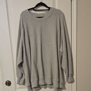 Aerie Light Gray Knit Sweater Oversized Xl